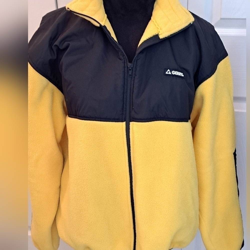 Gerry Vintage Black & Yellow Fleece Jacket Size M